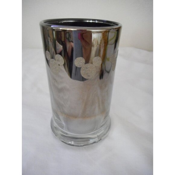 Walt Disney Mickey Mouse Silver Clear Glass Mug Cup Root Beer Stein - Picture 3 of 8